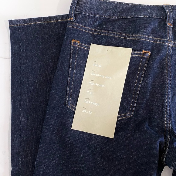 Everlane New Stretch Skinny Jeans Dark Indigo NWT Size 30 x 32 - Picture 8 of 11